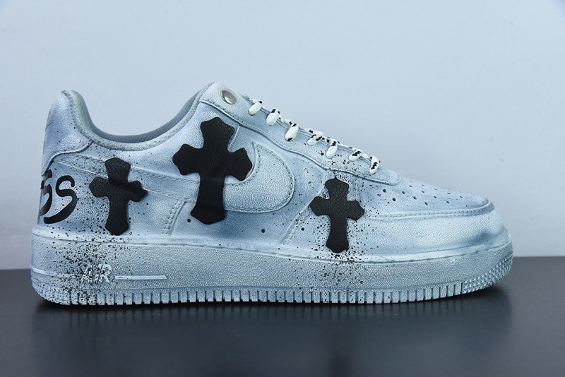 Air Force 1'07 Low"White Blue Chrome Hearts