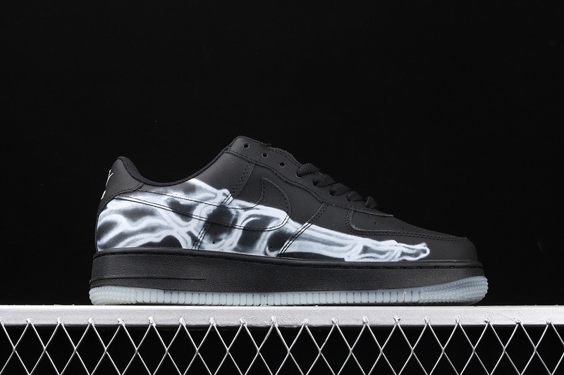 NIKE AIR FORCE 1 '07 QS' BLACK SKELETON BQ7541-001