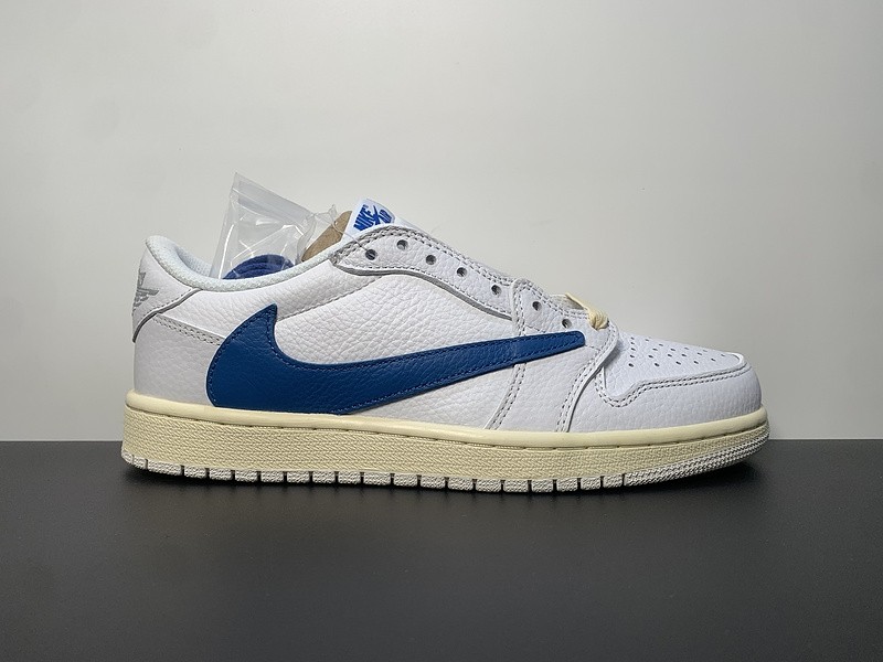 Travis Scott x Fragment x Nike Air Jordan 1 Low Cream White Blue CQ3277-100