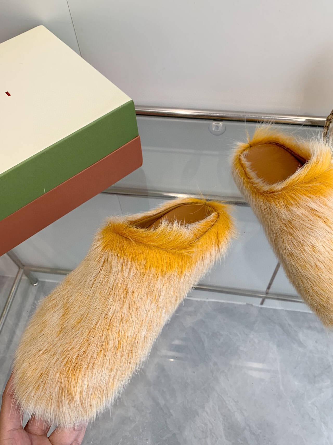 Marni calf hair slippers