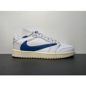 Travis Scott x Fragment x Nike Air Jordan 1 Low Cream White Blue CQ3277-100