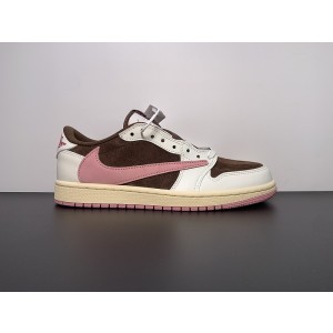 TRAVIS SCOTT X AIR JORDAN 1 LOW OG “DARK PONY/PINK OXFORD” DZ4137-206