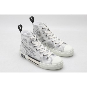 DIO* B23 OBLIQUE HIGH-TOP WHITE SNEAKER