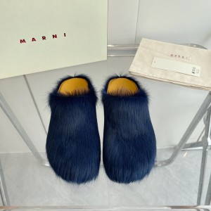 Marni calf hair slippers