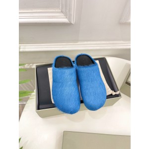 Marni calf hair slippers-blue