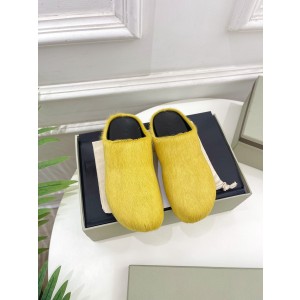 Marni calf hair slippers-yellow